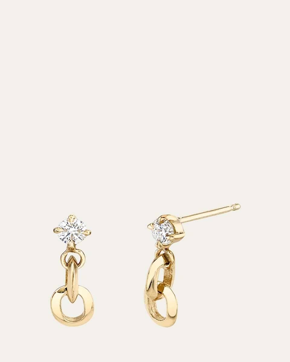 Extra-Small Link Diamond Top Earring, Single